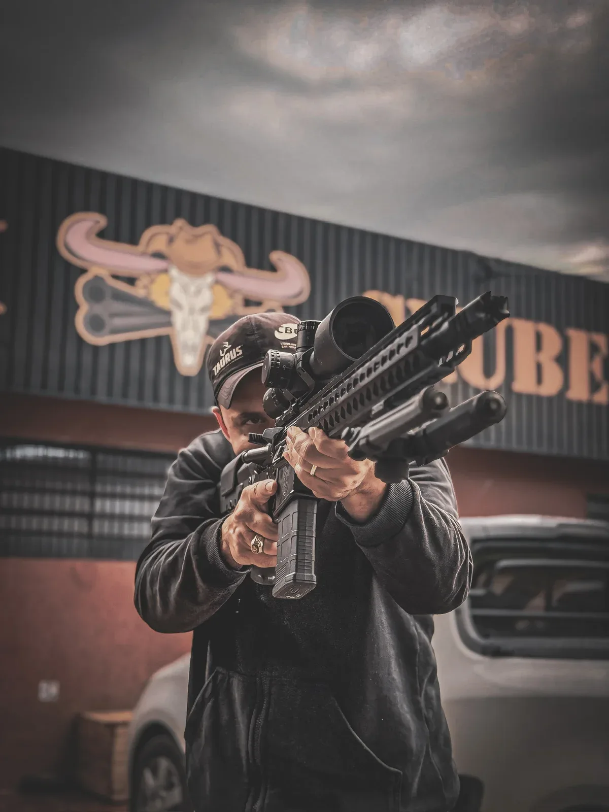 Detalhe da estrutura e bastidores do Redneck
